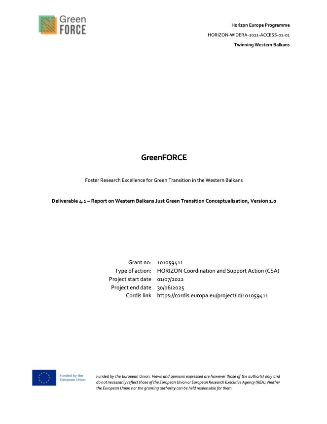 Report on WB Green Transition conceptualisation - Co-PLAN